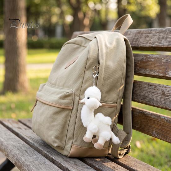 Decorative Hanging Accessory Plush Camel Bag Charm, Stuffed Pendant with Bead Chain Chain, Animal Plushie Backpack Handbags Purse Decoration