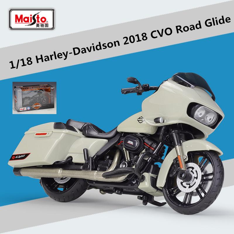 Maisto 1:18 Harley Cvo Road Glide Legering Sportmotor Model Metaal Straatrace Motorfiets Model Simulatie Kinderen Cadeaus