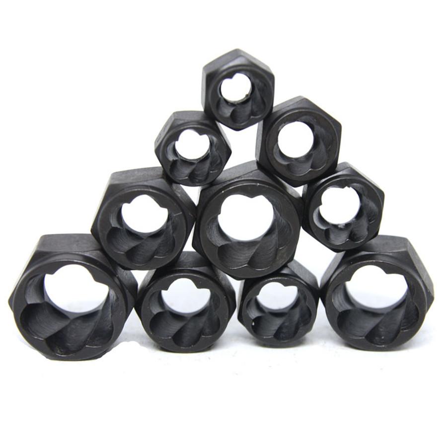 11Pcs Damaged Nut Bolt Remover Extractor Tool Set (#1-#10) Metric w/Box