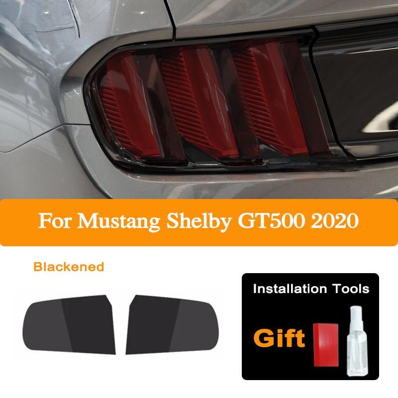 Car Headlight Protective Film For Ford Mustang 2015-Present Shelby GT500 Taillight Tint Black Transparent TPU Sticker Accessorie