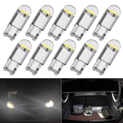 10ks T10 LED W5W WY5W COB LED Klínové parkovací světlo do auta Otočné boční žárovky Osvětlení přístroje Auto SPZ Bílá 194