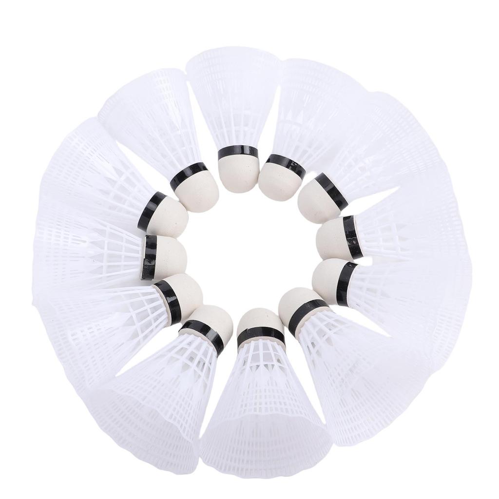 12 Peças Petecas de Nylon com Estabilidade Alta Velocidade Bolas de Badminton para Prática de Batidas Treino Esportes Internos ao Ar Livre