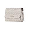 Michael Kors Logo Print Magnetic Closure Leather Trim Crossbody Bag Medium Women crossbody bag White 35H8GTTC6B-VANILLA