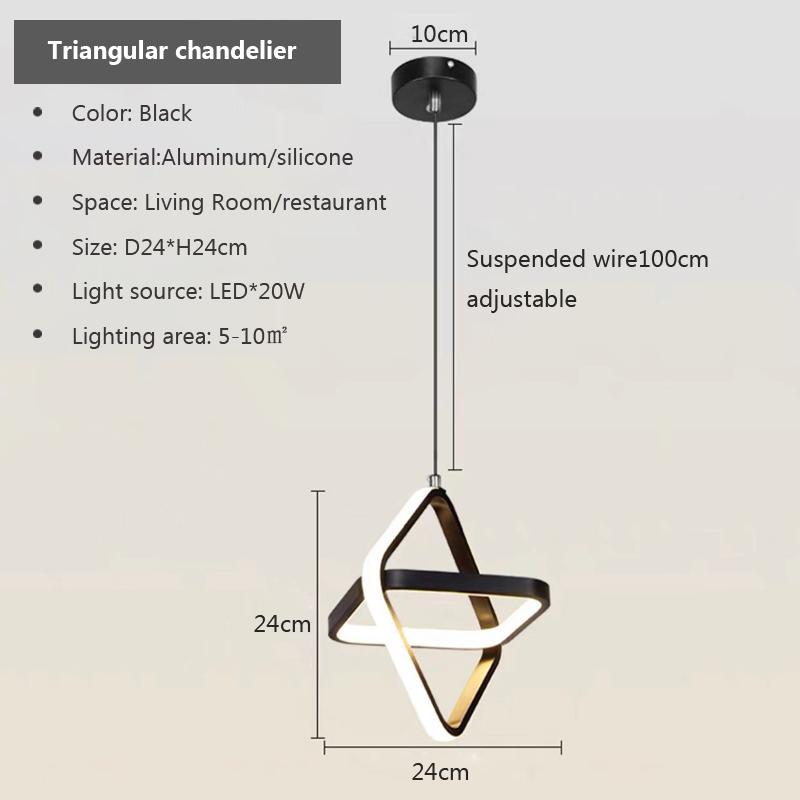 Nowoczesna lampa wisząca LED Czarny żyrandol Lampa wisząca do jadalni Hotel Sypialnia Lampka nocna Dekoracja domu Lampa wisząca