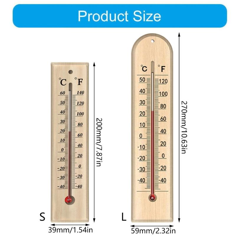 Wall Mountable Wooden Temperature Gauge Accurate -40℃ To 50℃ with Safe Kerosene Solution Large Display Area for Easy Installation