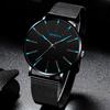 Fashion Blue Needle Men'S Watch Men'S Watch Quartz Watch Mesh Belt
