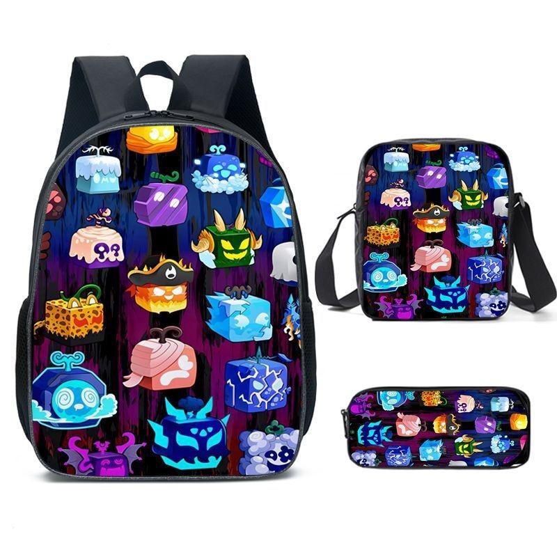 Lovely And Airy Roblox Blox Fruits Backpack For Kids In Grade 1-2