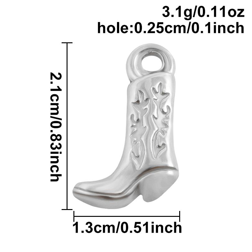 4pcs Mix Boots Pendants For Jewelry Making Supplies Clothing Accessories Stainless Steel Charm Bulk DIY Keychain Necklace Charms