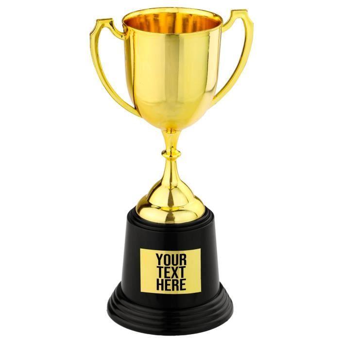 Trophée-coupe - WIDMANN - Personnalisable - PVC Rigide - 21 X 11 Cm - Doré