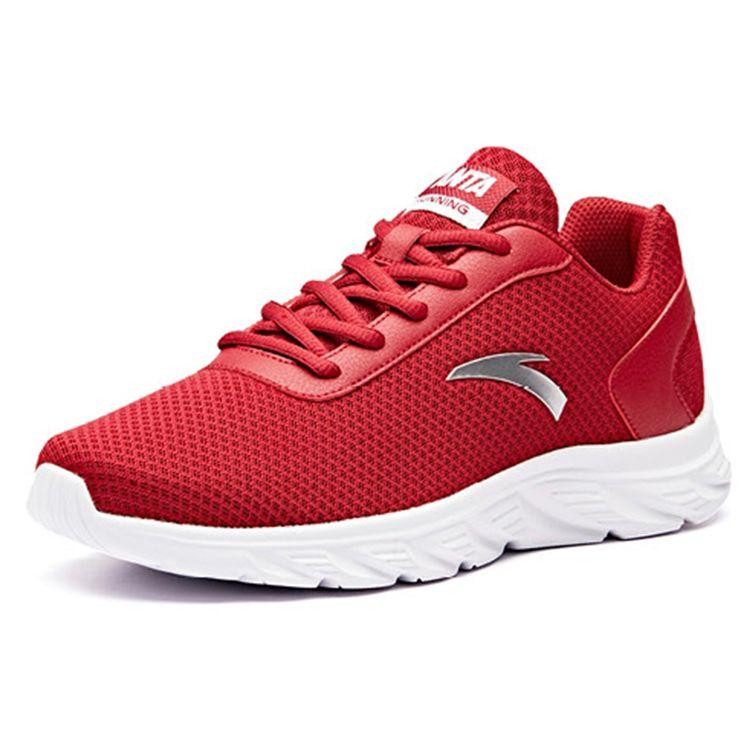 Anta Breathable Lightweight Low-Top Casual Shoes Men Sneakers Red White 91915529-1