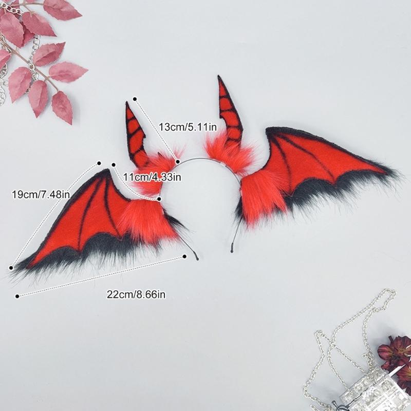 Bat Headbands Cosplay Devil Wing Hairbands Dark Headwear Makeup Washing Face Hairbands Birthday Party