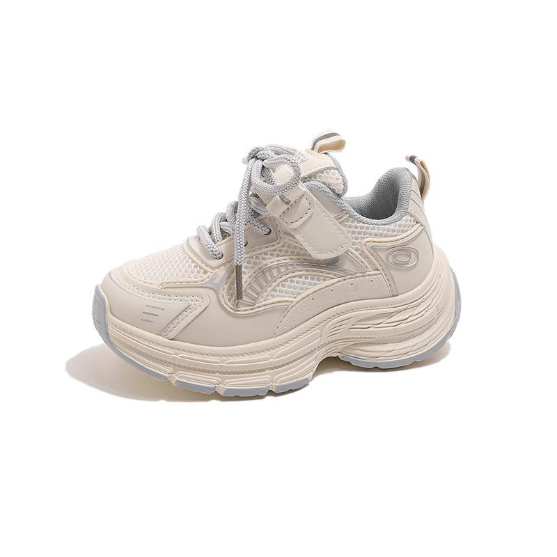 Mädchen-Sneaker 2025 Frühling und Herbst beliebt Mesh atmungsaktiv rutschfest Kinder mittlere und ältere Jungen weichsohlige Papa-Schuhe