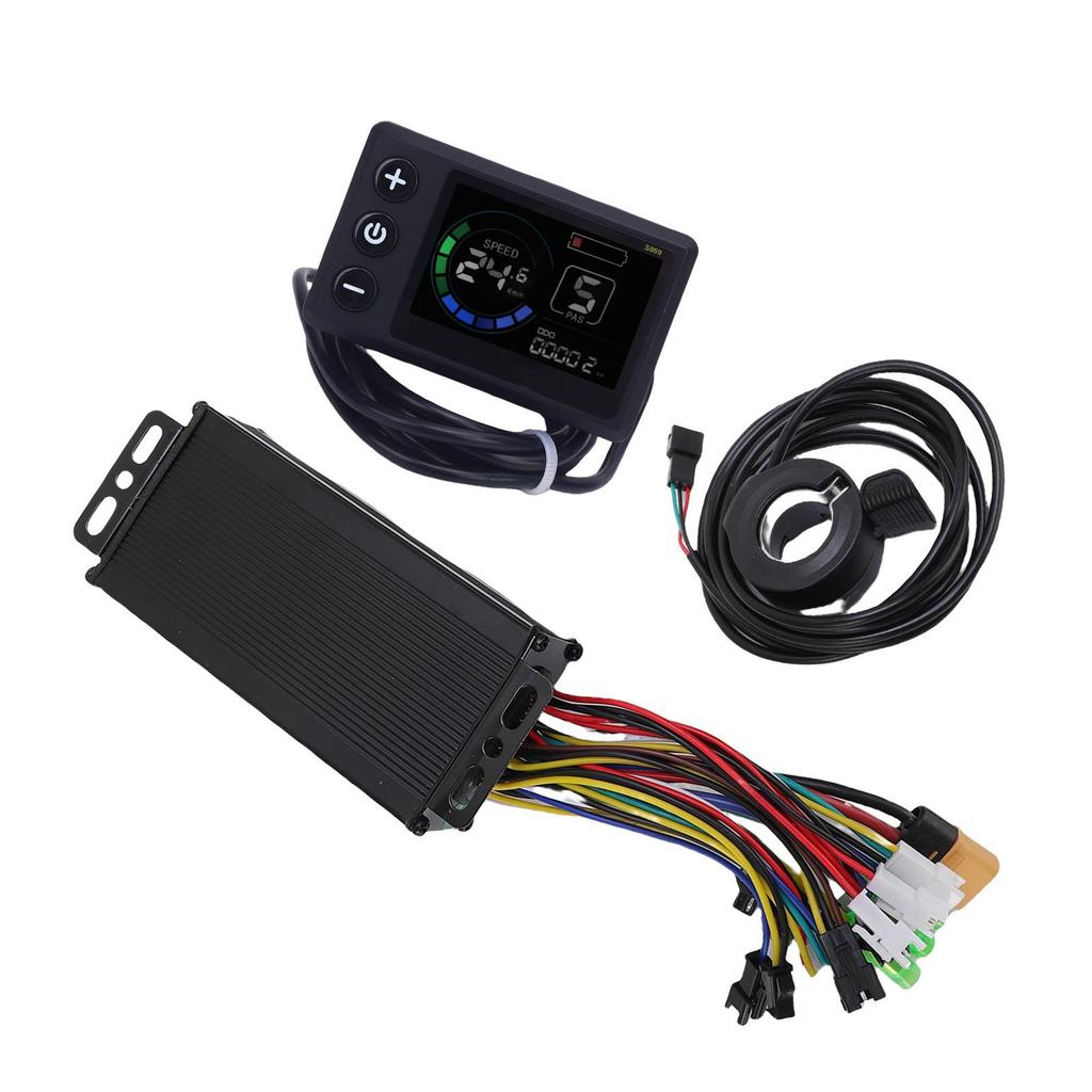 36V 48V Electric Bike Controller Kit 22A 3 Mode Sine Controller S869 LCD Display Panel 130X Thumb Throttle for Electric