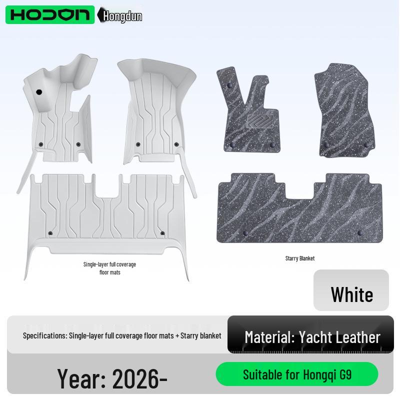 Custom Floor Mats for Hongqi G9 2026: Full Coverage Car Interior Carpet for Five-Six Seaters
