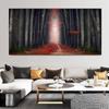 Sunrise Forest Obraz na plátně Moderní přírodní krajina Plakáty a obrazy Nástěnné umělecké obrazy do obývacího pokoje Home Decor Bez rámu