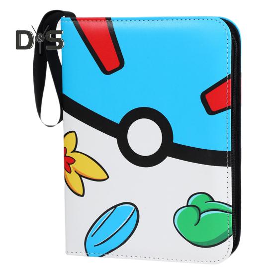 Spielkarten-Sammelbuch, 4 Taschen, für 400 Karten mit 50 herausnehmbaren Hüllen, Kartenordner mit Reißverschluss, Sammelkartenhalter, Spielkarten-Etui, Buch