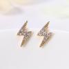 European and American simple mini earrings, mini lightning zircon stud earrings for women, simple temperament student earrings