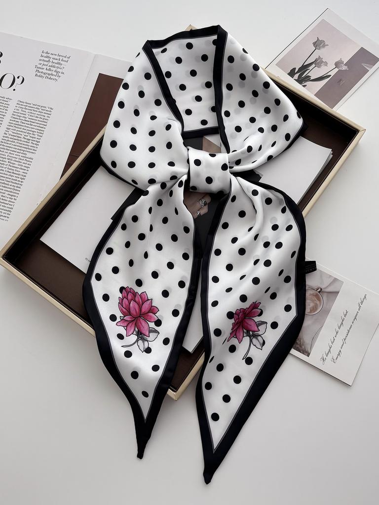 Luxury Print Scarf Skinny Ribbon Hairbands Women Neck Kerchief Foulard Hair Bands Scarves Bag Handle Ribbon 145*14Cm