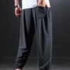 Summer Oversized Sports Pants for Men Ice Silk Long Pants with Added Fat and Oversized Slim Quick Drying Casual Pants for Men