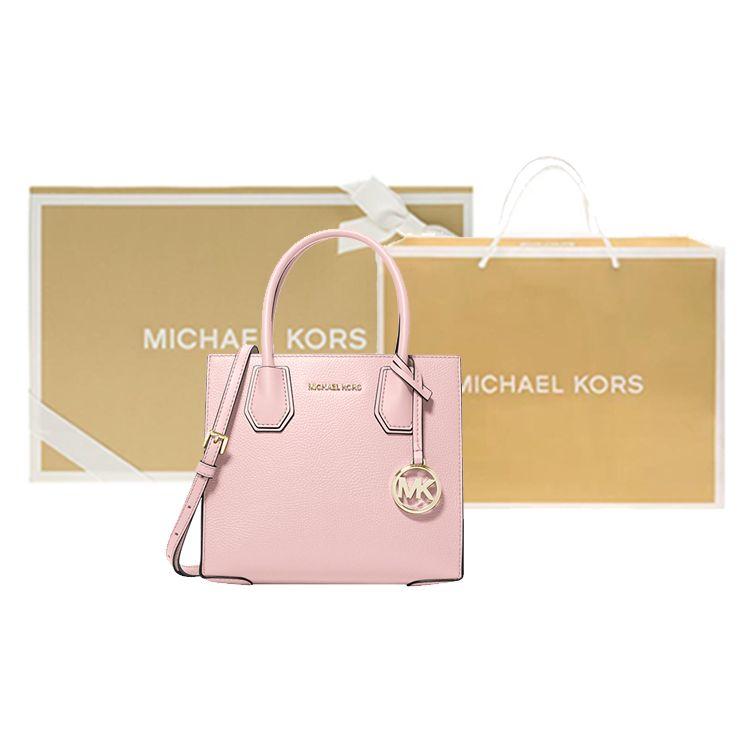 Michael Kors MK Mercer Logo Vintage Solid Color Accordion Shoulder Crossbody Bag Women Handbags Cherry-Blossom-Pink 35S1GM9M2L-648