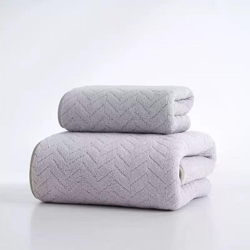 Coral Fleece Quick-Dry Bath and Beach Towel Set