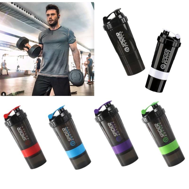 Zihong Spider Cup Für Fitness-Sportarten Shaken Sie Ihr Protein mit dreilagiger Pulverbox und aufgedrucktem Logo