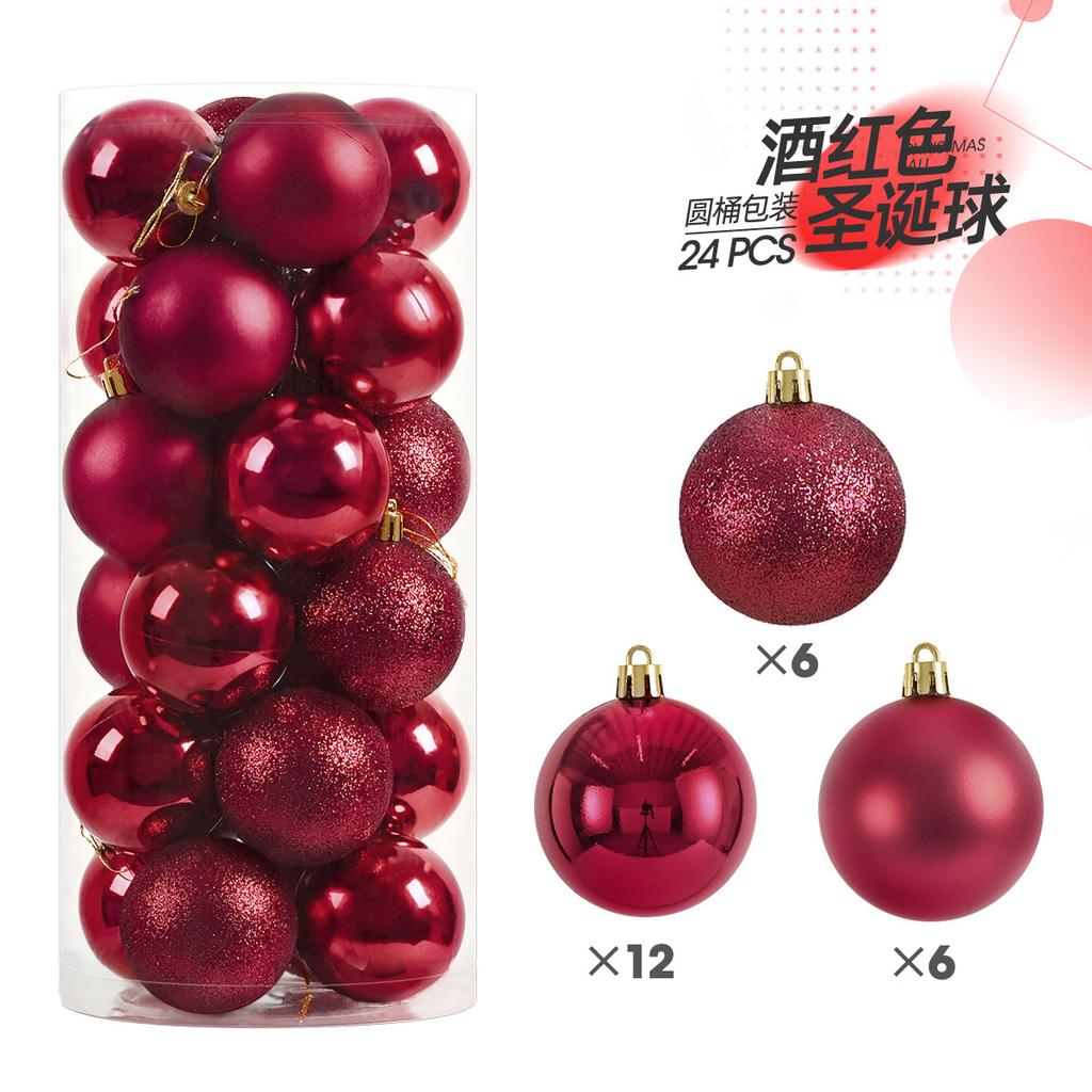 Christmas Ball Ornaments Set 24PCS 3/4/6/8cm, Xmas Tree Hanging Decor for Holiday Decoration