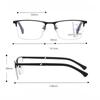 Multifokale progressive Lesebrille Photochromatische Brille Computer Anti-Blaulicht-Brille mit Metallrahmen Alterssichtige Brillen