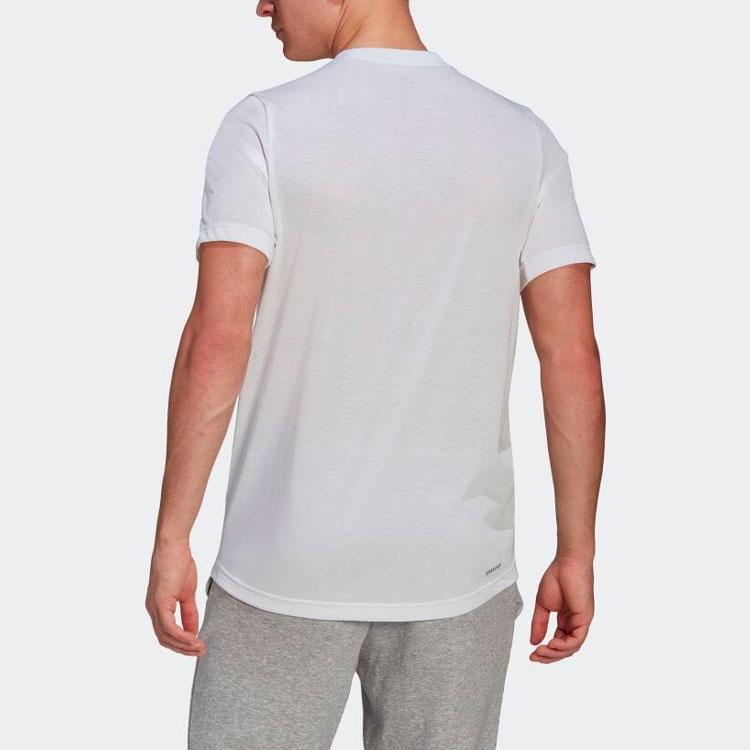 Adidas Casual Round Neck Short Sleeve T-Shirt Men Tops White GT5558