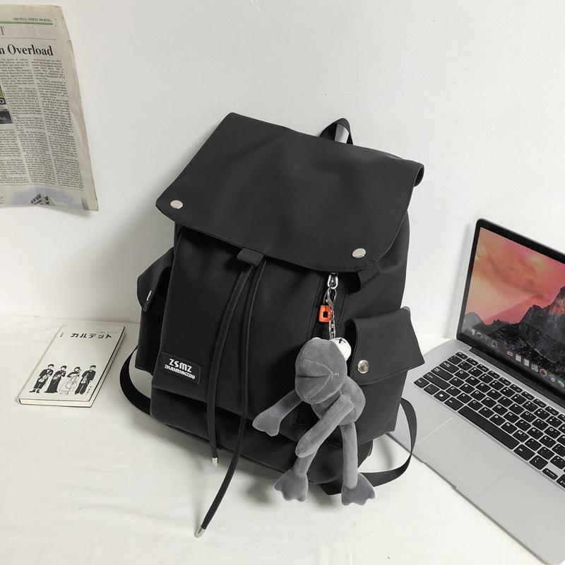Schoolbag trendy cool student backpack Korean version large capacity clamshell junior high school student schoolbag outdoor waterproof tooling couple