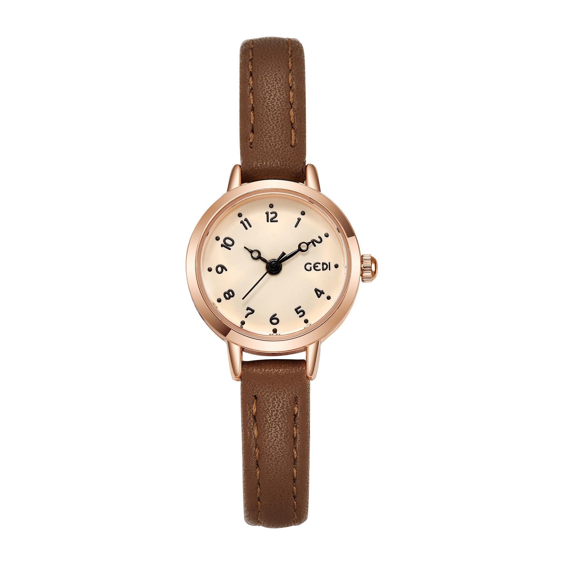 

Light Luxury Simple Small Plate Watch Women S Retro High-End Business Belt Waterproof Quartz Watch