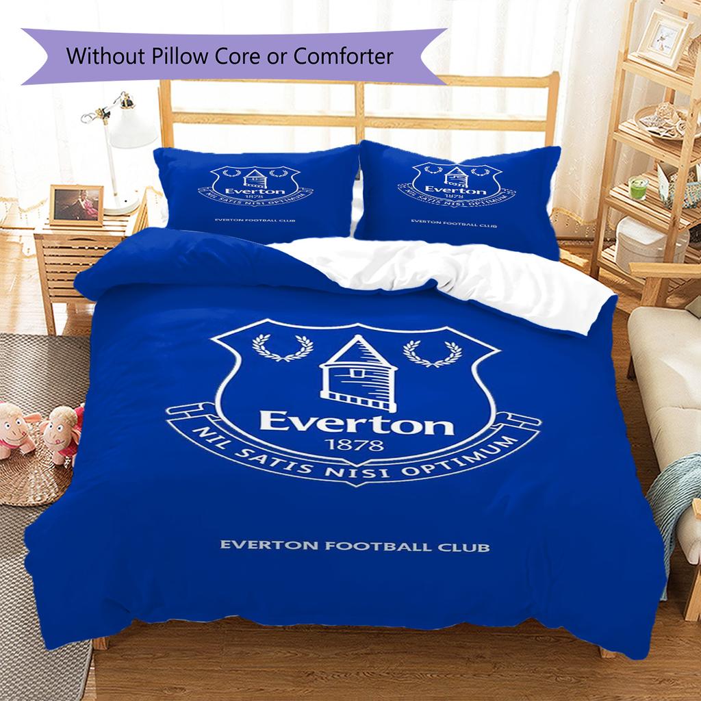Everton Pattern Bedding Set Quilt Cover Pillowcase Home Decor Gift (1 * Duvet Cover + 2 * Pillowcase, Without Core)