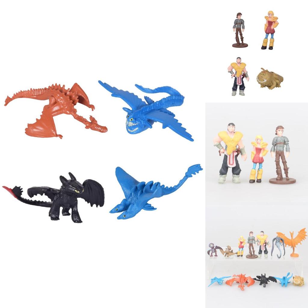 12 Pcs How To Train Your Dragon Action Figures Featuring Hiccup Astrid And Toothless Collection