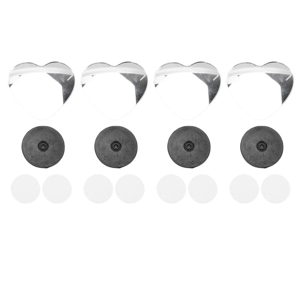 4 Stück Herz Totwinkelspiegel HD Glas Rahmenlose Konvexe Rückspiegel Außenzubehör mit