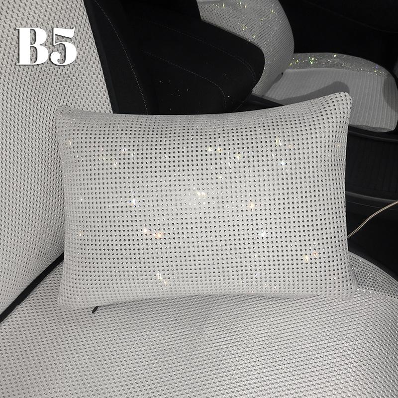 Fashion Classic Car Seat Cover Full Set Bling Diamond Interior Accessories Women Cushion Breathable Universal for All