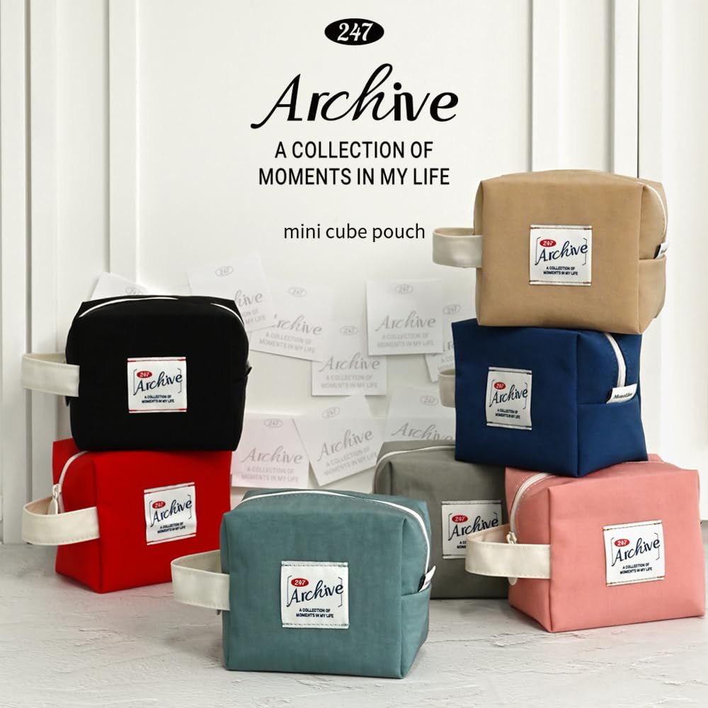 Monolike Archive Cube Mini Ocean Navy Makeup Cosmetic Travel Toiletry Storage Bag Pouch, - Pouch, Pouch, Bag, Bag, Organizer,