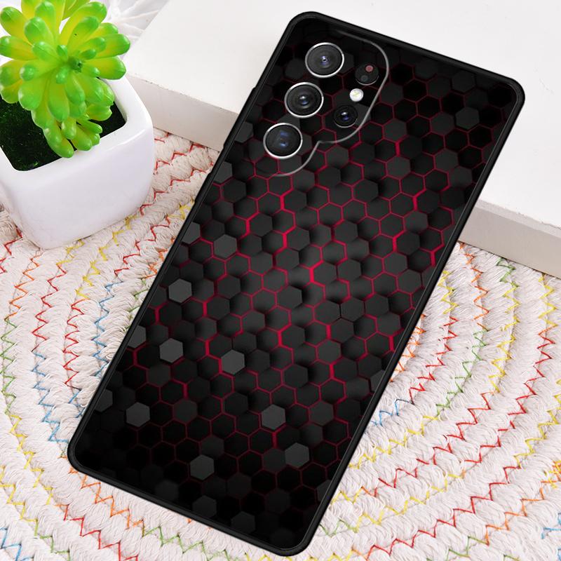 3D Hexagonal Lights soft Phone Case for Samsung Galaxy note 10 pro S26 Ultra S23 S24 FE S25 S21 S22 PLUS shockproof Cove