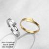 eManco Minimalist Gold-Plated Stainless Steel Geometric Couple Rings