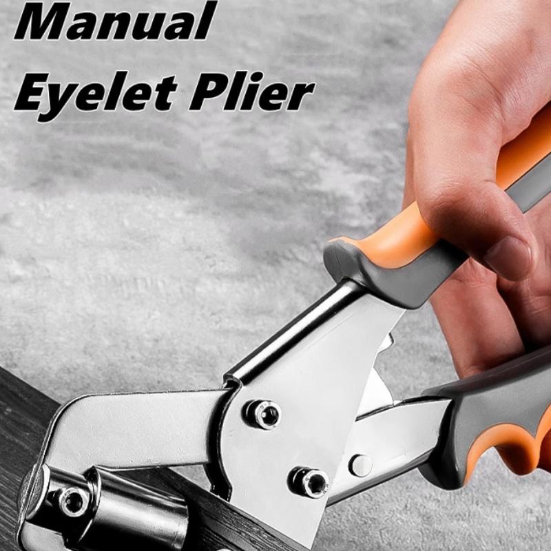 6mm /10.5mm Eyelet Pliers Kit Tools Portable Hand Press Metal Grommet Hole Punch Plier for Leather Canvas Clothing DIY Tarp Ring