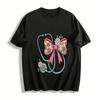 Blumiges Stethoskop-Print Krankenschwester-Thema Freizeit-Oberteil Reines Baumwoll-T-Shirt