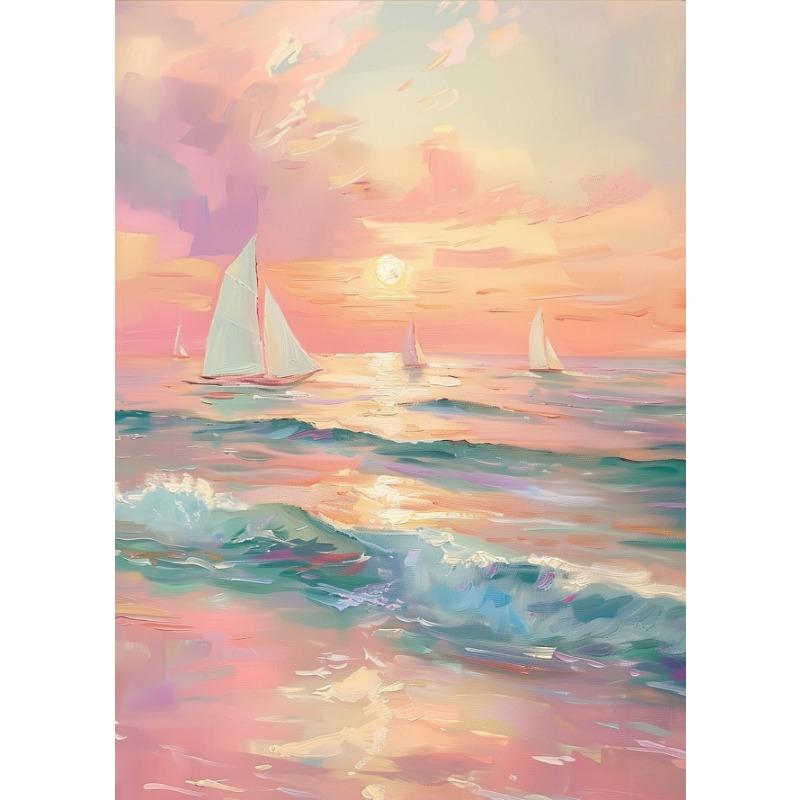 

Розовая Лошадь Прибрежный Пляж Шампанское Постер Лодка Фермерский Дом Акварель Преппи Холст Картина Принт Бохо Настенное Искусство Декор Комнаты Девочки 21cm×30cm NoFrame