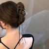 Vintage Metal Long Tassel Gripping Clip Hair Claw For Women Full Rhinestones Hair Clip Korean Barrettes Hairpin Hair Accessories
