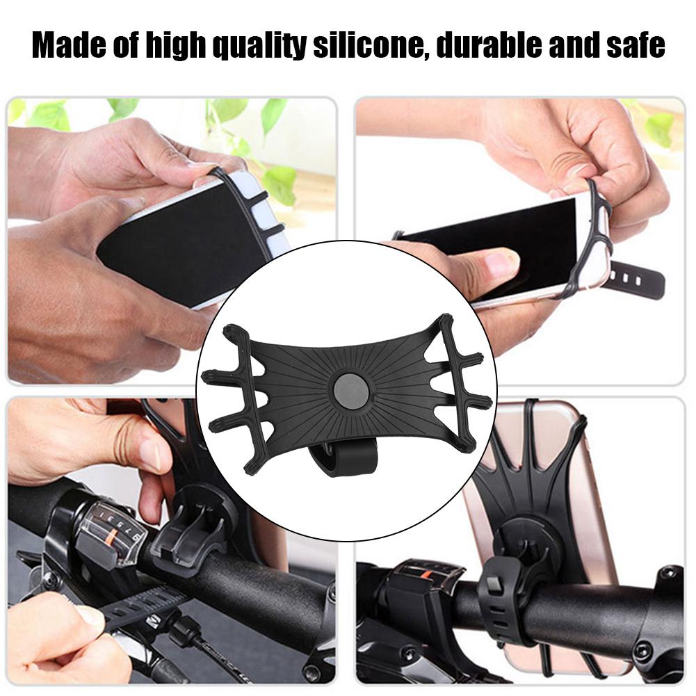 360 degrees Mobile Phone Holder Silicone for Bicycle Motorcycle Shockproof Bike Handlebar Stand Bracket