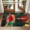 Crystal Velvet Square Rug Custom NameCristiano Ronaldo Pattern Non Slip Home Floor Decor Rug