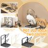 Kitchen Pot Lid Storage Rack Adjustable Countertop Organizer with Drainage Tray Space Saving Design for Kitchen Accessories
