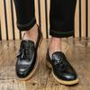 Men's Leather Shoes Slip On Office Formal Shoes Wedding Party Men's Tassel Dress Shoes Breathable Driving Oxfords Footwear