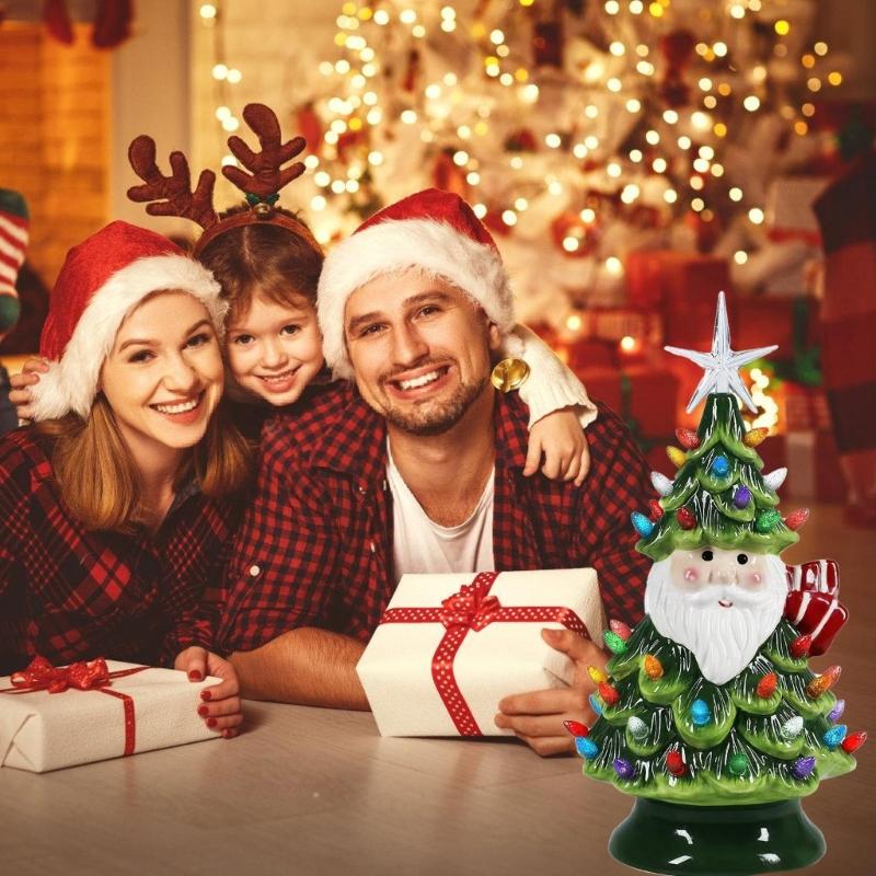 Santa And Tree Sculpture featurings Colorful LED Indoor Outdoor