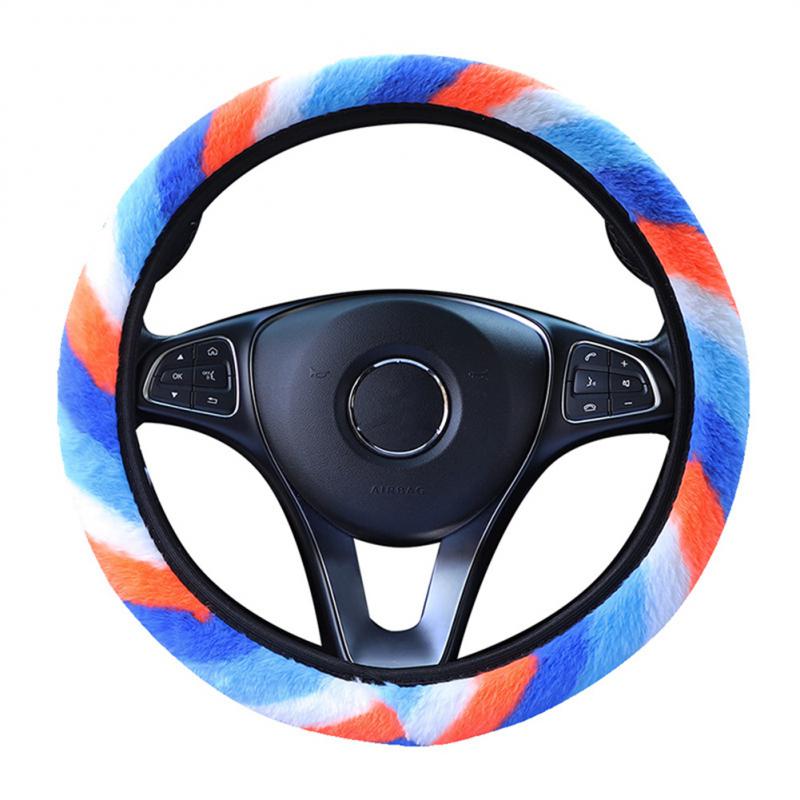 Βελούδινο Χειμερινό Κάλυμμα Τιμονιού Ζεστό Αντιολισθητικό Άνετο Κάλυμμα Τιμονιού Κοντής Γούνας Για 37cm - 38cm Αξεσουάρ Αυτοκινήτου