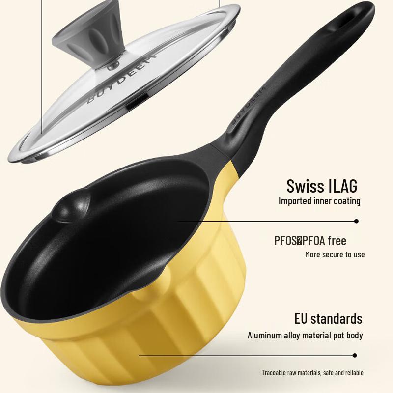 Buydeem 20cm Pleated Non-stick Milk Pot