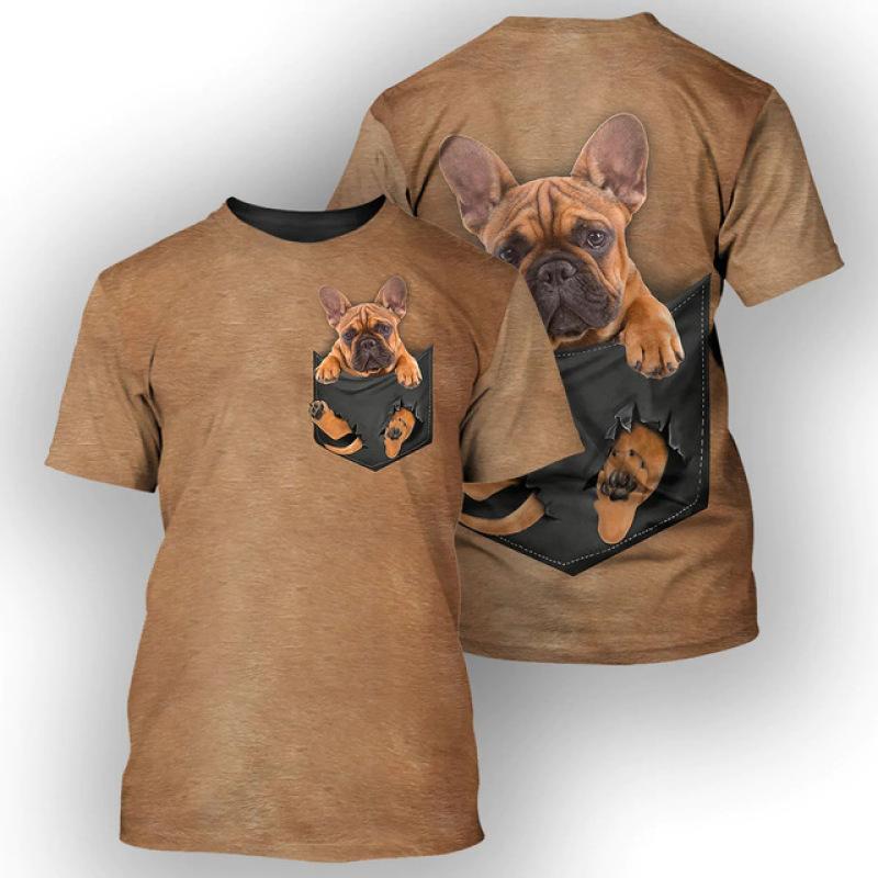 

Горячая весенняя распродажа, летняя мужская футболка в европейском и американском стиле, креативная модная футболка с круглым вырезом и 3D цифровым принтом в виде собаки, S S